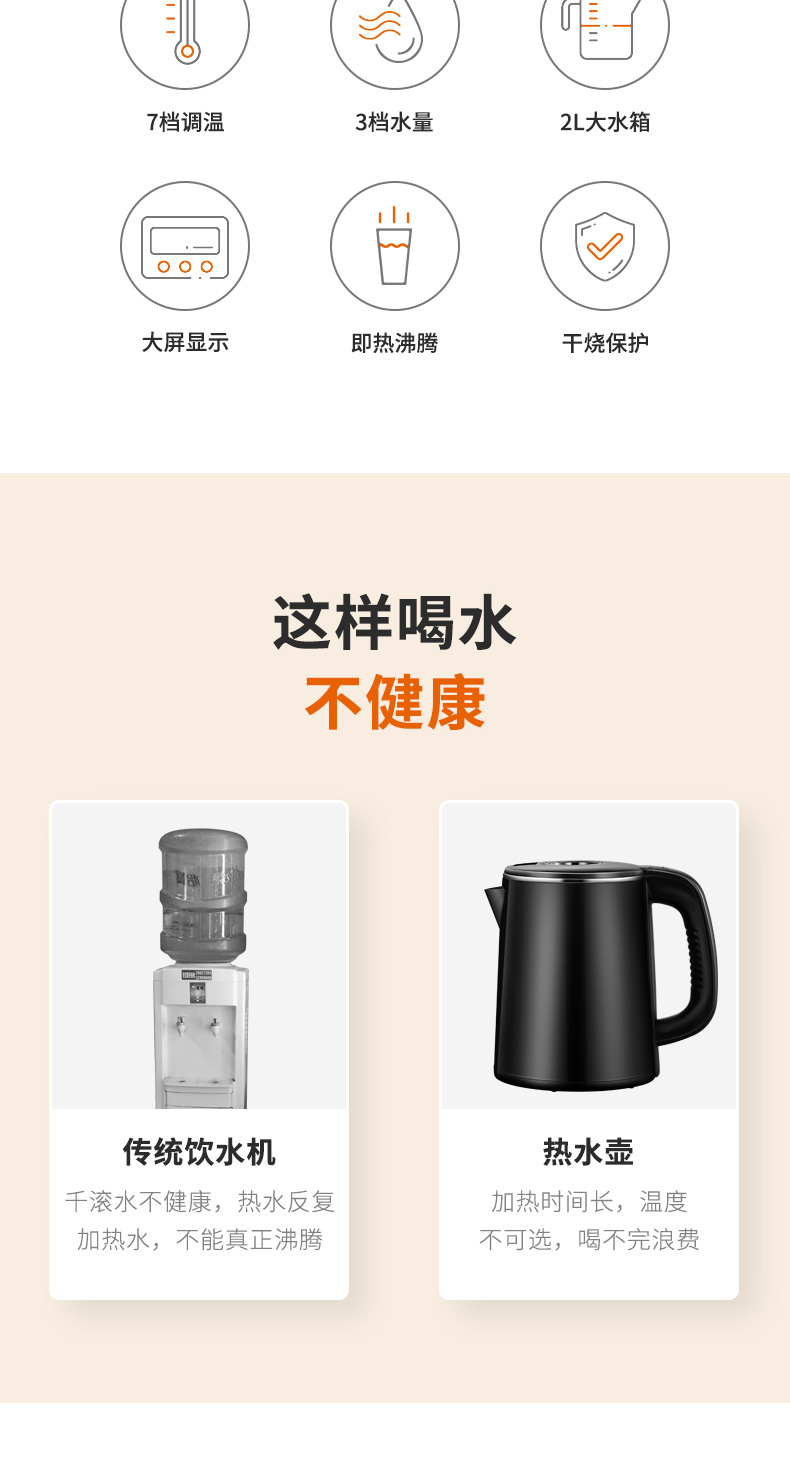 九阳 智能即热式饮水机 100度真沸腾 5档精准控温 图3