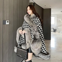Fur Coat Shoulder Cape Cloak Jacket Lady Winter Kilobirge senior Fox Fur Extra-large Irregular Cloister Thickening Warm