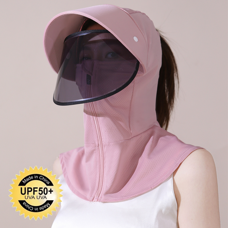 Sun hat female anti-UV cover full face riding electric car sunshade mask artifact practice car construction site ice silk sunshade