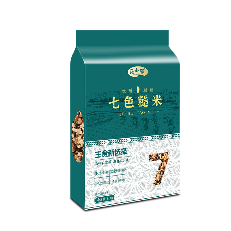 兵小强七色米五谷杂粮饭粗粮主食五色红米糙米八宝粥新米组合饭