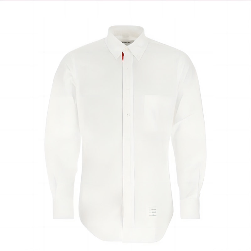 Thom Browne/Tom Brown Square Collar Long-Sleeved Shirt for Men, White Mwl010E-03113