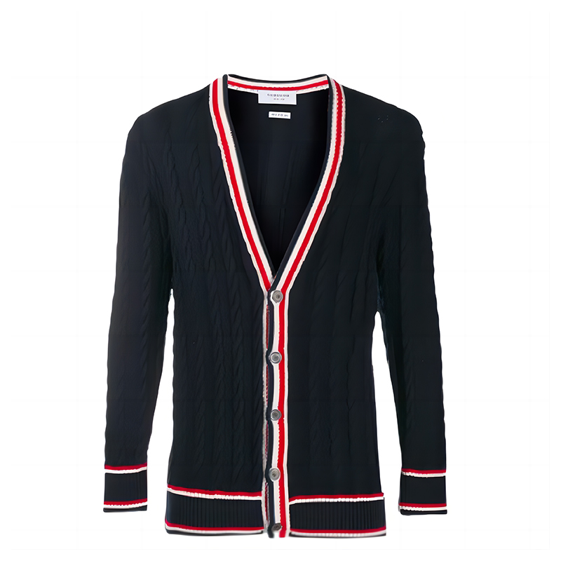 Thom Browne/Tom Brown Men's Knitwear Casual Striped V-Neck Cardigan Mkc326A-Y3017