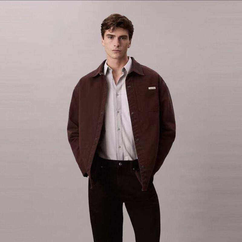 Ck Jeans25 New Autumn Men's Trendy Retro Maillard Thin Cotton-Padded Denim Shirt 4Rd729G