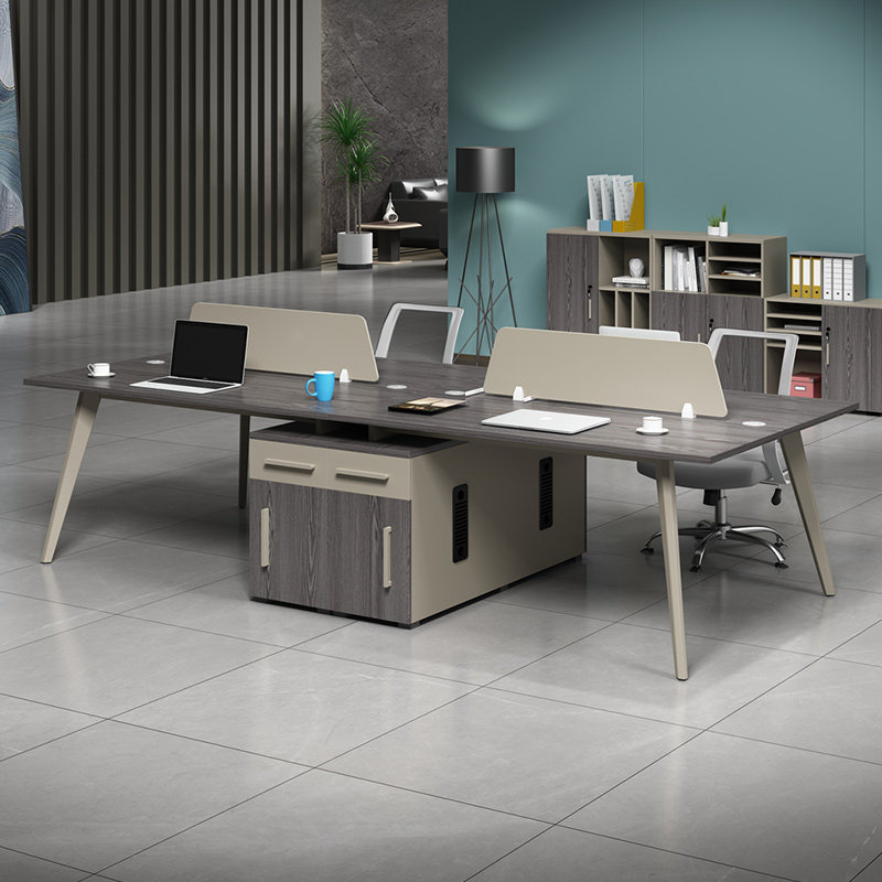 Staff desk simple and modern four-person staff table 2 4 6-person computer table and chair combination card seat