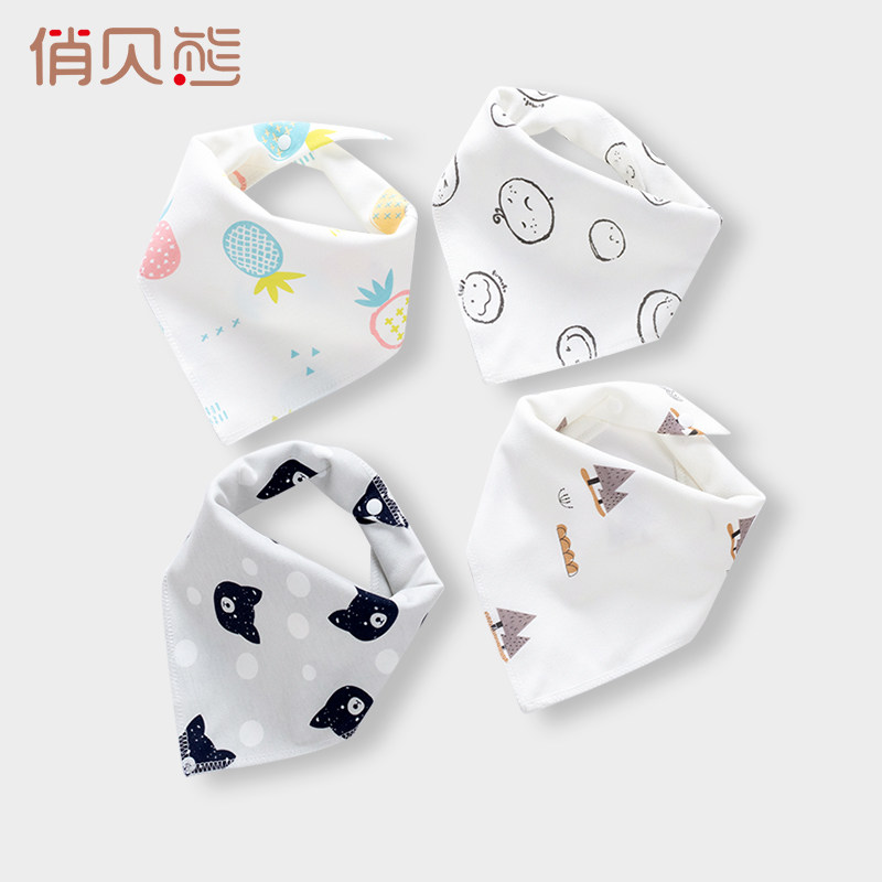 Saliva towel baby cotton bib spring autumn summer newborn scarf thin section saliva bib female baby triangle scarf