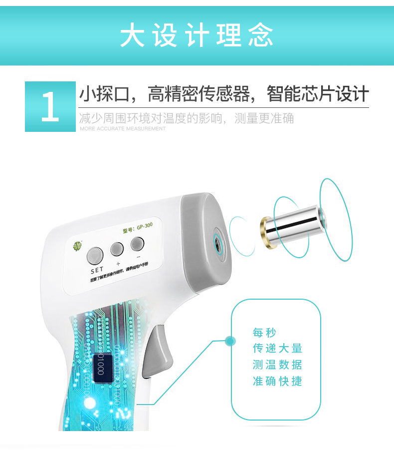 先德 医用级 红外无接触额温计 高精度体温计 图4