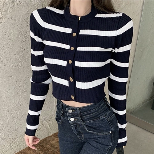 Короткий трикотажный свитер, тонкий кардиган, осенняя приталенная куртка, приталенный лонгслив