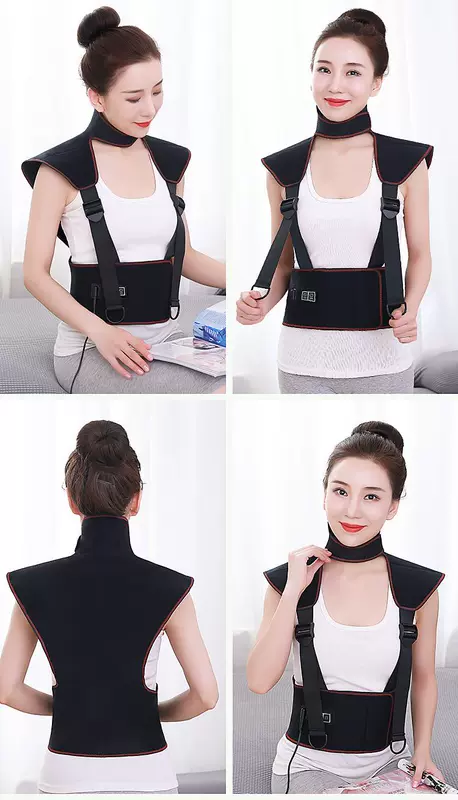 Chườm nóng vai, áo sưởi ấm lưng, vật lý trị liệu đốt sống cổ, ống bọc bảo vệ sưởi ấm bằng điện, dụng cụ mát xa eo áo sưởi ấm bằng pin