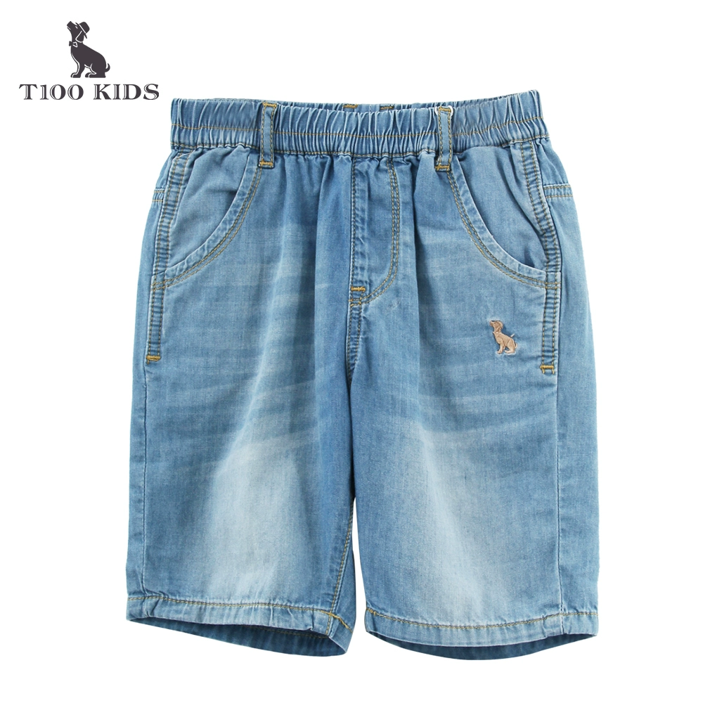 T100KIDS quần áo trẻ em quần áo trẻ em trai quần short jeans 2020 mùa hè mới quần dài lưng thun cotton trẻ em - Quần