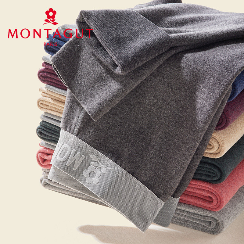 Monter delicate silk de velvet traceless warm pants men plus fleece autumn pants men cotton sweater cashmere bottom line pants liner pants