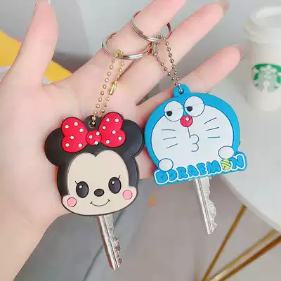 Creative cute key set protective cover Silicone cartoon large electric car female exquisite keychain chain pendant