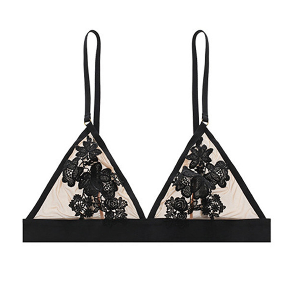 Snow Fox Valley Method Lingerie Women No Steel Ring Ultra-thin small breasts Gathered Sexy Lace Triangle Cup Bra Hood