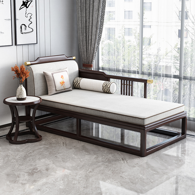 New Chinese-Style Solid Wood Chaise Lounge for Home Use, Single Chaise Lounge for Bedroom, Chaise Lounge Sofa, Recliner, Beauty Couch, Imperial Concubine Chair