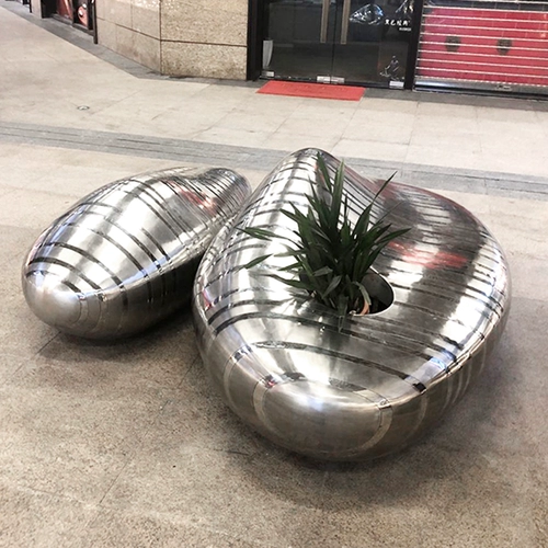 居语 Креативный цветочный горшок из нержавеющей стали, кресло для отдыха