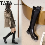 Демисезонные высокие сапоги, эластичные ботинки, из натуральной кожи