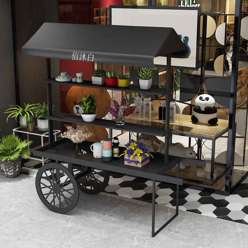 Iron art float shelf outdoor creative vending vehicle supermarket promotion table flower shop flower display rack event special car