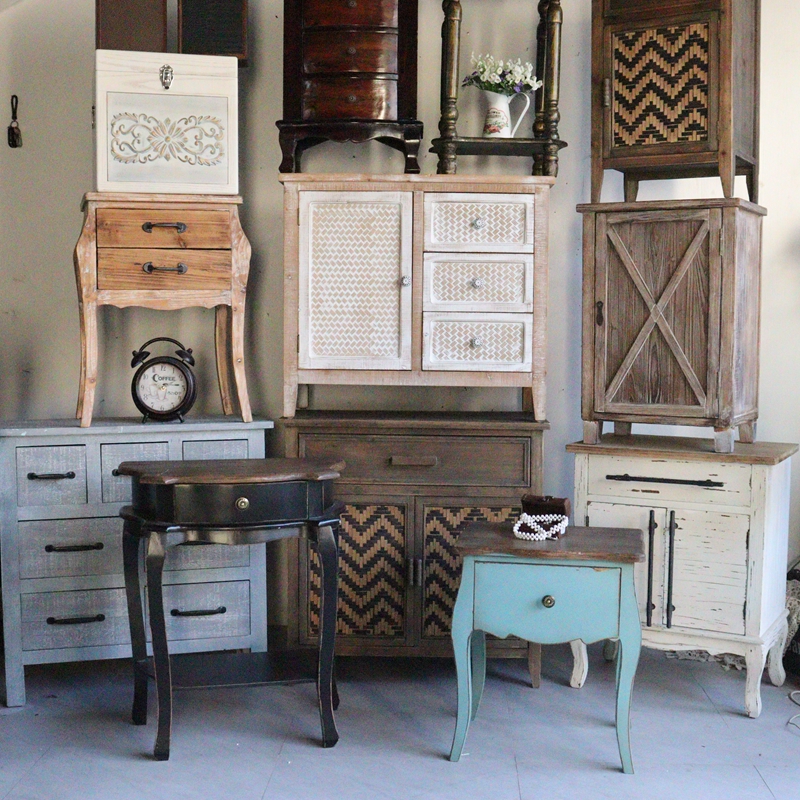 Solitary Products Furniture American Retro Countryside Wind Cabinet Subfolk Soft Adornment Solid Wood Genguan Flowers Rack Cabinet Dining Side Integral Cupboard