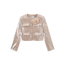 self-portrait 2024 new autumn and winter light gold sequin flower decorated jacket top