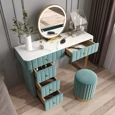 Makeup table bedroom modern simple Nordic light luxury Net red ins Wind dressing table storage cabinet integrated mirror with lamp