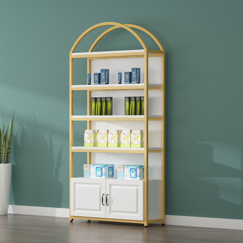 Beauty salon products display shelves display cosmetics exhibition cabinet skin care display frame floor
