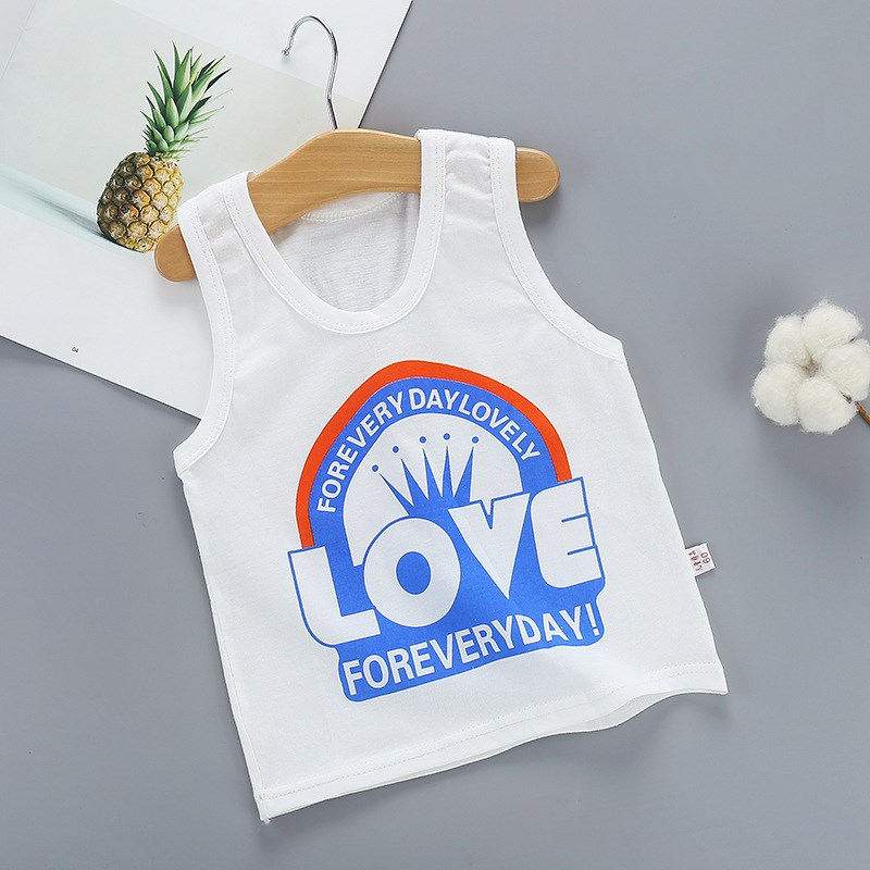 nam bé 0 tuần mùa hè quần áo váy cotton 3456 789 10 tháng 2 nửa tuổi 1 nữ bé 8 vest t-shirt thủy triều.