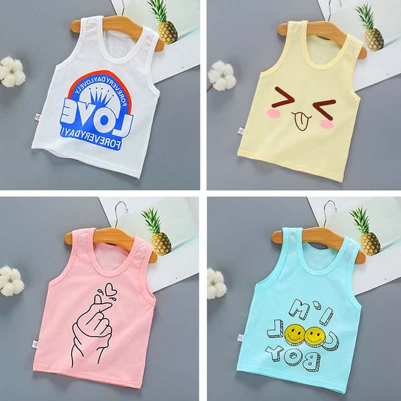 nam bé 0 tuần mùa hè quần áo váy cotton 3456 789 10 tháng 2 nửa tuổi 1 nữ bé 8 vest t-shirt thủy triều.