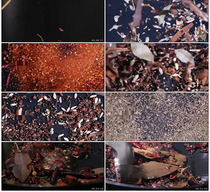 Seasoning chili cumin slow motion pepper cinnamon fragrant leaf vertical screen Real shot video material