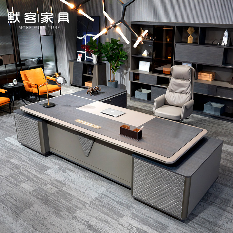 Light Extravagant Boss Table Presidents Table High-end Desk Boss Big Bandae Brief Modern Office Furniture Furniture Combination