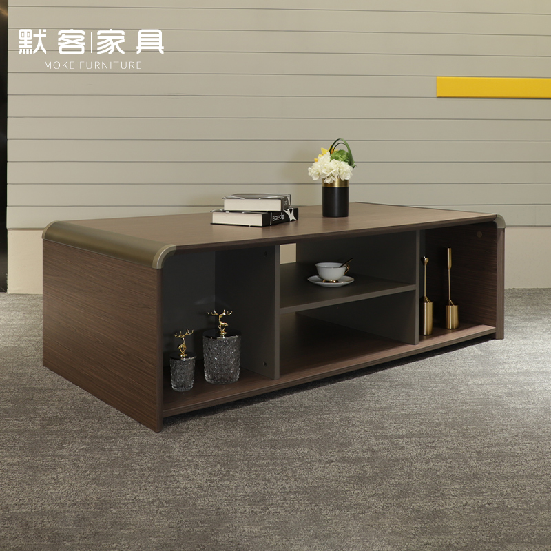 New aluminum alloy side sofa assorted long tea table side tea table president's office sofa tea table combined modern