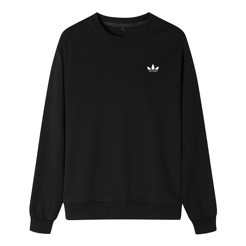Pure Cotton Sports Crew Neck Sweatshirt for Men and Women, Autumn and Winter, Loose Fit, Large Size, Breathable, Casual Running, Fleece-Lined, Thickened Base Layer