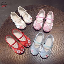 Match the special little girl festive wild super fairy pink little girl small fresh Ming Hanfu shoes Republic of China