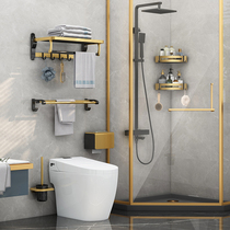 Light extravagant black gold thickened suit free of punch toilet wool towel rack bathroom shelterhanging toilet hanger