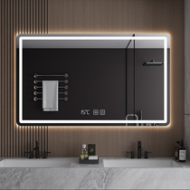 Bathroom mirror toilet smart mirror wall-mounted washbasin wall-mounted toilet with light touch screen anti-fog LED mirror