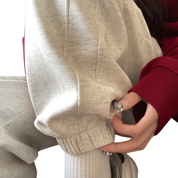 White sweatpants for women in spring, autumn and winter 2025 new style