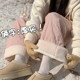 Polar fleece pink cotton pants plush plus fleece warm pants