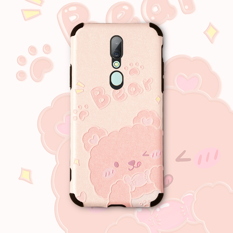 oppoa9 mobile phone case female a9x protective case a5 anti-fall a57 frosted a59 silicone a91 all-inclusive edge a92s cute cartoon bear tide couple personality 0pp0 pink boudoir