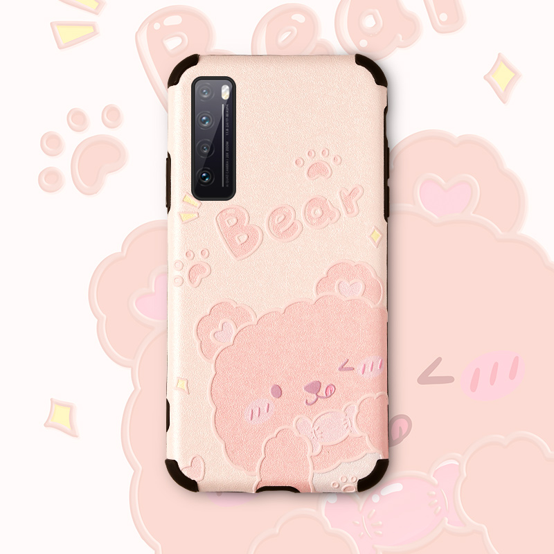 Huawei nova8pro mobile phone protection shell 5g version novo7pro silicone gel 8se protective sleeve 7 women's section nove7 se full bag edge ins cute 8 cartoon bear por