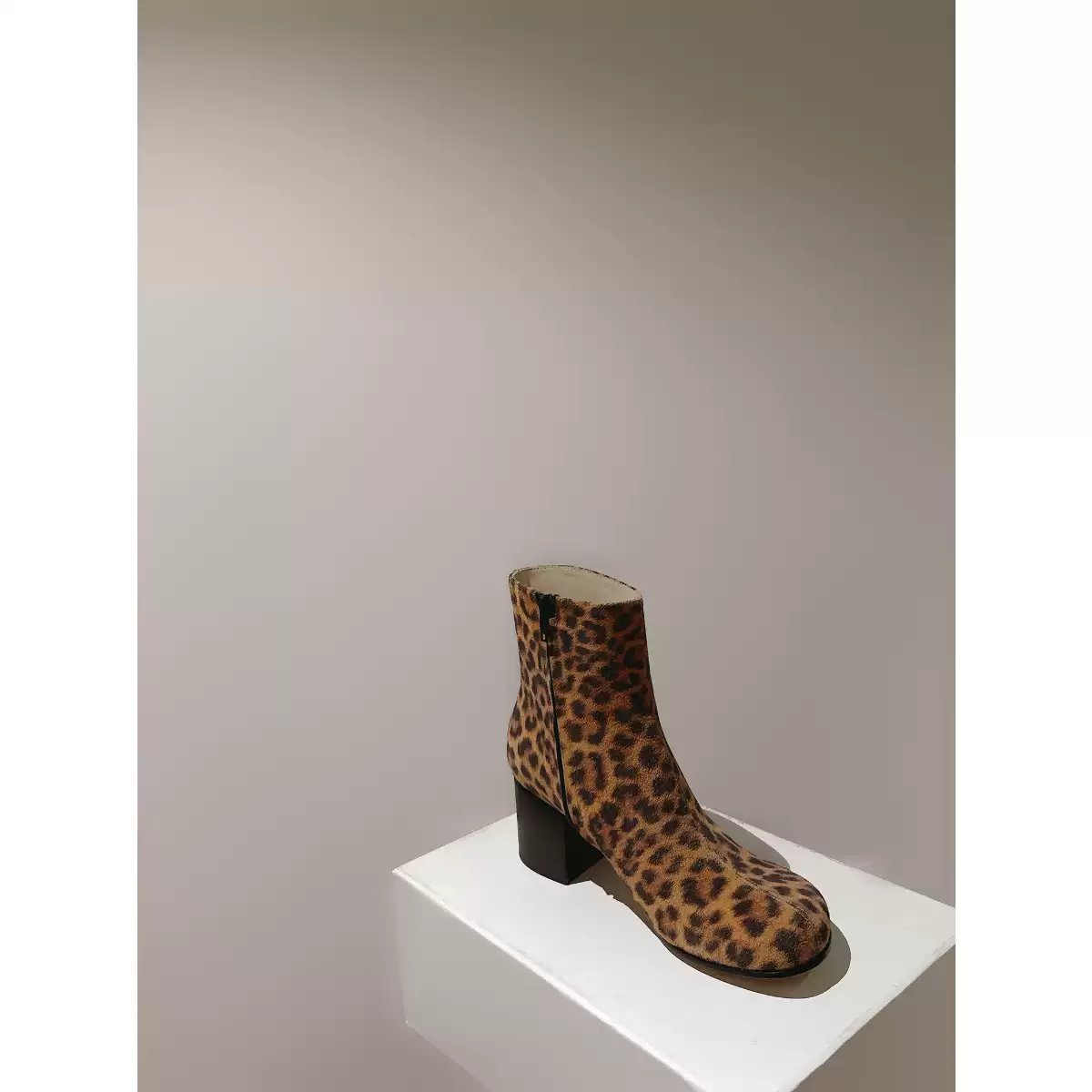 Leopard print ankle boots