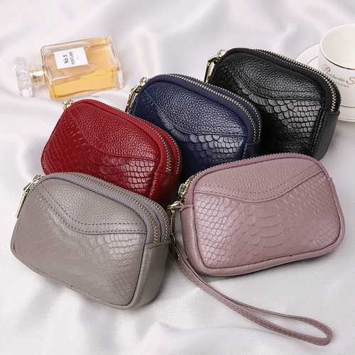 Кошелек, маленькая сумка через плечо, милый кожаный бумажник, универсальная ключница, монеты, из натуральной кожи, простой и элегантный дизайн