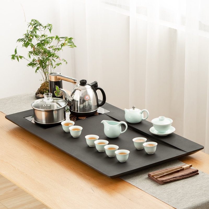 Urkin Stone Stone Tea Tray Drain Type Integrated Stone Tray Home Tea Table Automatic Water Watering Kettle Suit Tea Drinking