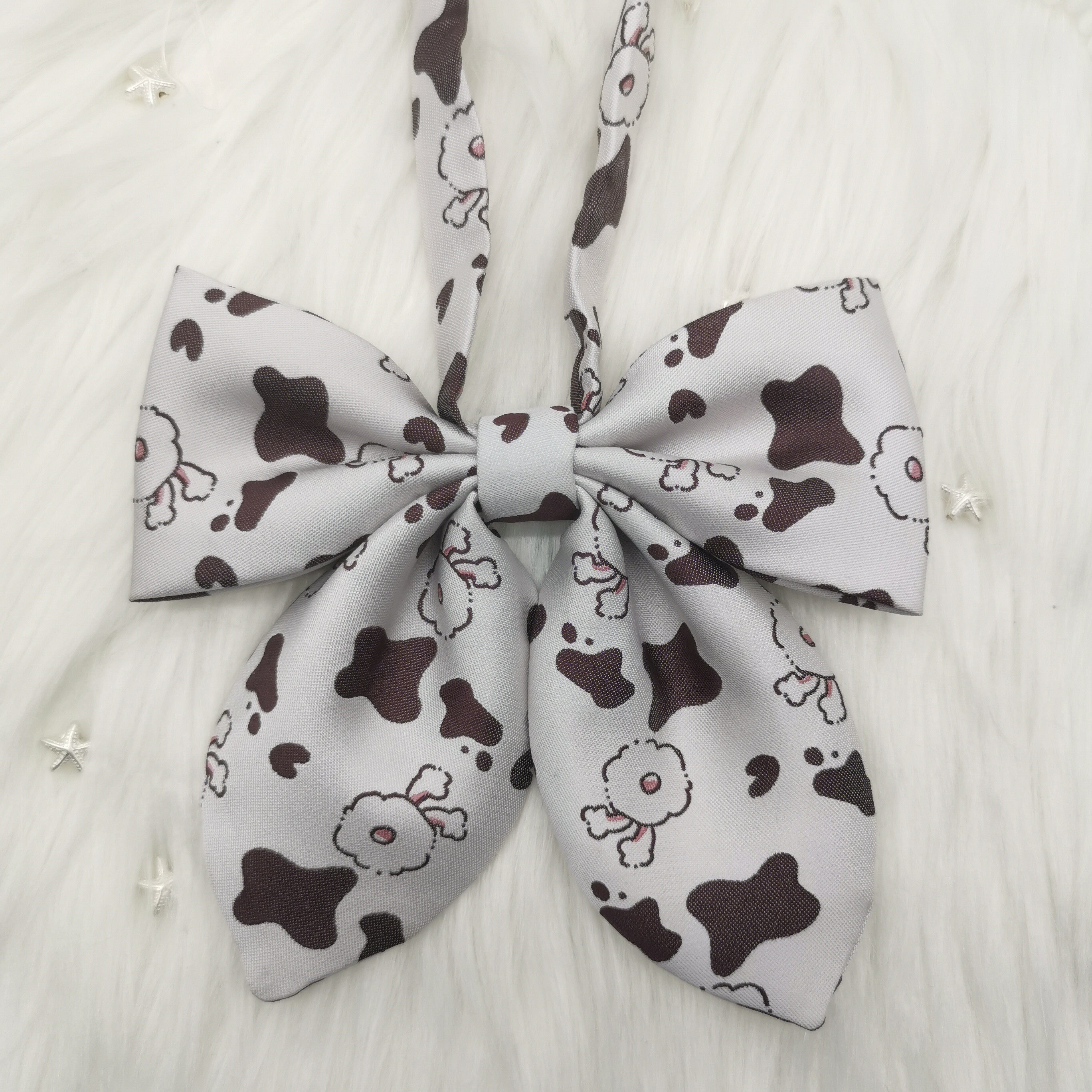 (Dairy series) Original neckline girls rabbit ear plums with floral butterfly knots small items accessories shirts JK uniforms