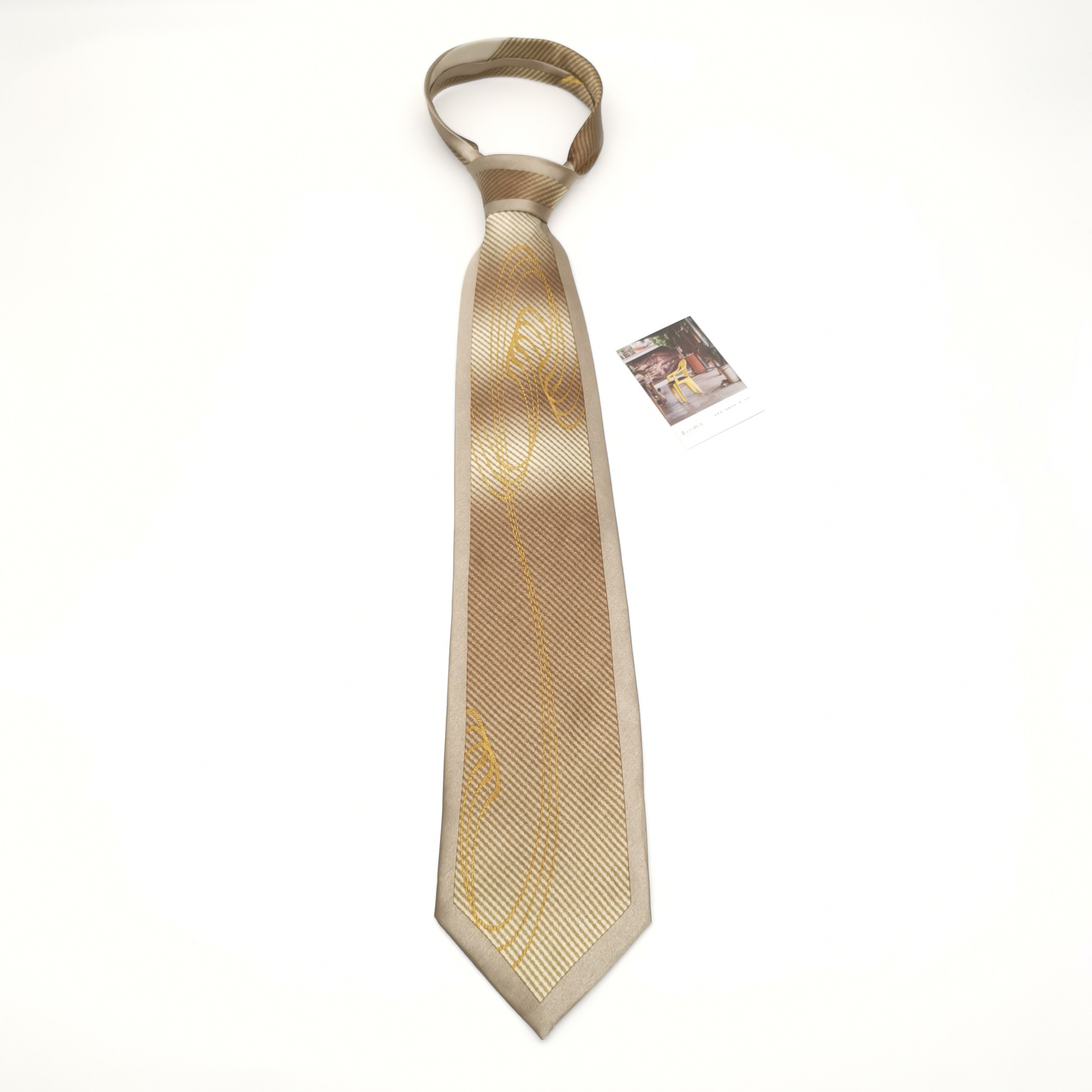 (star beau beau) Phnom Penh asymptotic real silk tie printed casual ancient dress with matching shirt gift box dress