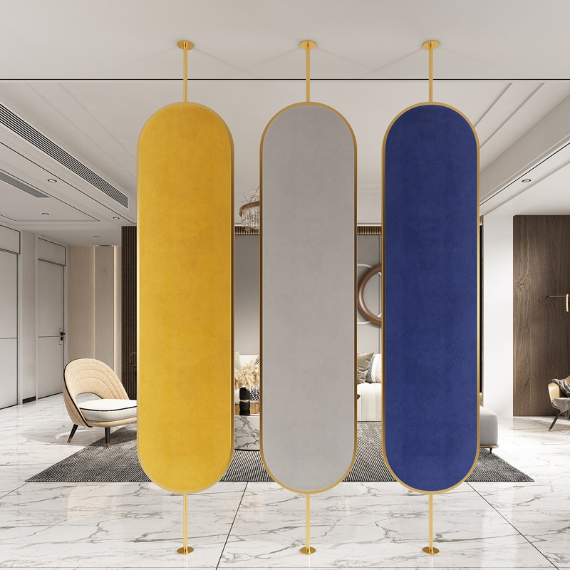Light luxury soft screen double-sided flannel Nordic simple living room bedroom shelter decoration entrance door can be rotated partition