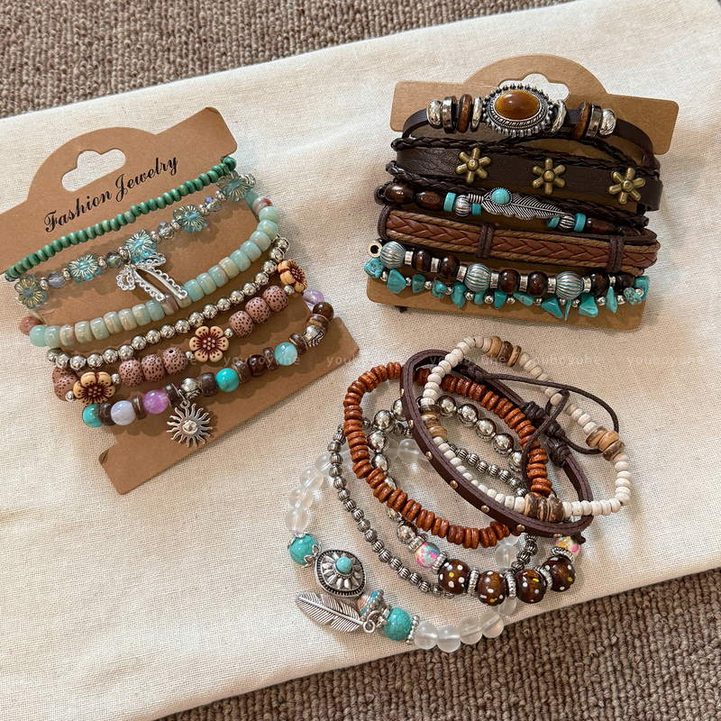 Bohemian Beaded Multi-Layered Bracelet for Women, Vintage Ethnic Style Bracelet, High-Value Student Party Jewelry, Vintage Hand Accessory Bohemian Beaded Multi-Layered Bracelet for Women, Vintage Ethnic Style Bracelet, High-Value Student Party Jewelry, Vintage Hand Accessory