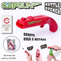 Shake the same small toy catapult bottle opener Creative beer bottle opener gun can fire cap screwdriver 2021