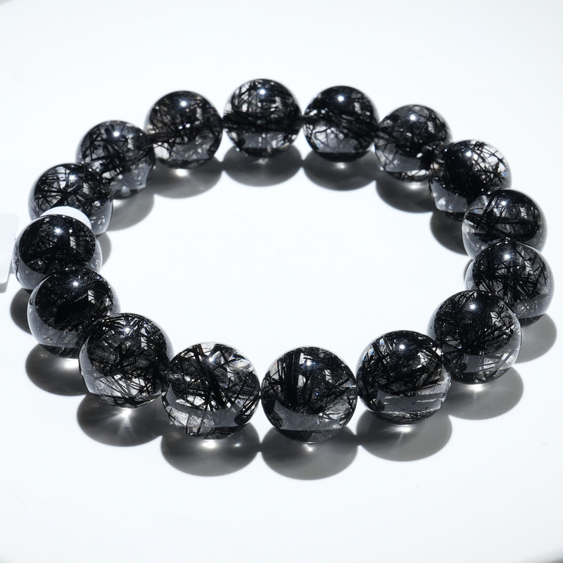 Natural Black Hair Crystal Bracelet, Ice-Clear Black Shiny Hair-Like Dense Crystal Bracelet, Unisex Elegant Jewelry Gift, Hydrating