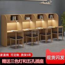 Postgraduate entrance examination self-study table study room study table partition table and chairs immersive shared black room college student examination tutoring