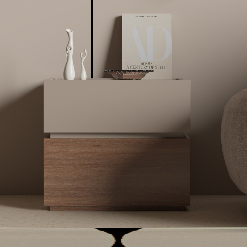 Solid wood bed head cabinet bedroom modern minimalist light extravaganza 2023 new home net red ideolar minimalist side cabinet-Taobao