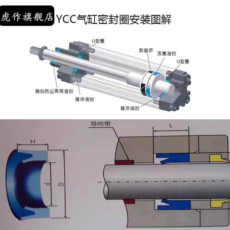 Thanh piston xi lanh loại SC Vòng đệm loại Y Vòng đệm dầu khí nén YCC/QGP EU/E4/zhm/Z8 chống bụi và chịu nhiệt độ cao thay phớt xi lanh thủy lực phớt dầu thủy lực