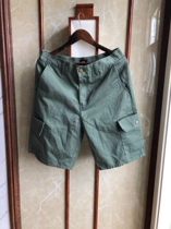 L family very handsome mens summer wide version of comfortable overalls green shorts multi-pocket library